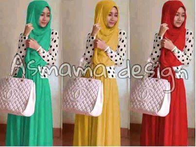Miss Asmama. IDR 118.000. Maxi Singlet Korea Spandex+Luaran Rayon Spandex Polka+Pasmina Korea Spandex. Fit L standar