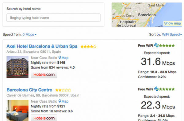 Hotel WiFi Test, una web que te permite elegir hotel por la calidad de su WiFi  genbeta.com/p/114581