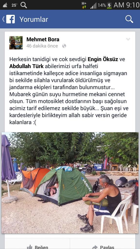 malesef acı haber tez yayıldı :( tüm yakınlarının başı sağolsun. #MotorcuEnginOksuzVeAbdullahTurkBulunsun