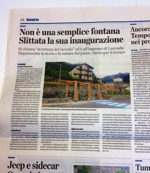 #Lanzada #Valmalenco "Struttura del Ricordo" una nuova opera che qualifica e ben rappresenta il territorio comunale