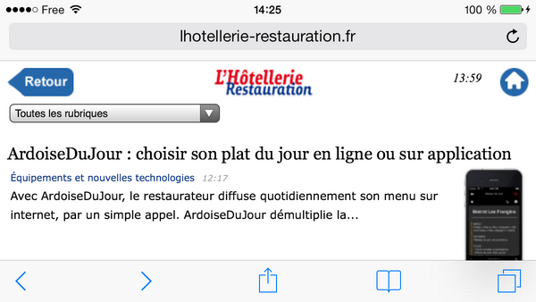 Le site pro lhotellerie-restauration.fr présente <a href="/ArdoiseDuJour/">ArdoiseDuJour</a>, ses bénéfices pour les restos lhotellerie-restauration.fr/journal/equipe…