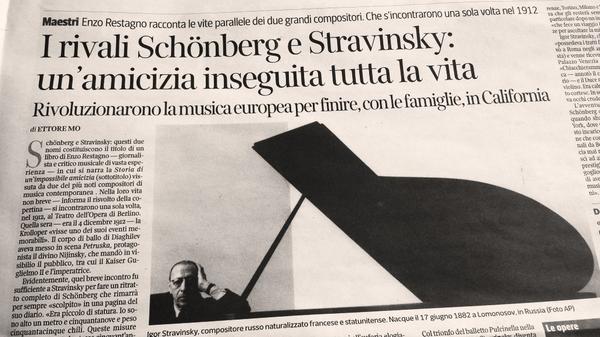 Storia di un'amicizia impossibile | #musica #dodecafonia #Schönberg #Stravinsky #EnzoRestagno #libro @ilSaggiatoreEd