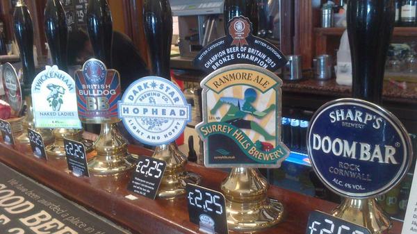 TheRegentWalton's tweet photo. Come down and try some of our ales from @TwickenhamAles @WesterhamBrew @Darkstarbrewco @SurreyHillsBrew @DoomBarBeer http://t.co/R9iC2qMTfi