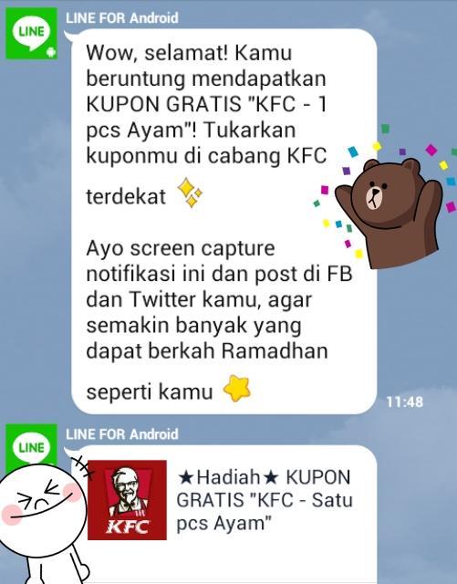 MarLink_Huang's tweet image. Yuhuuu.. #bahagiaitusederhana akhirnya berhasil dapat sesuatu dari #LuckyChance #LineEvent 😂
