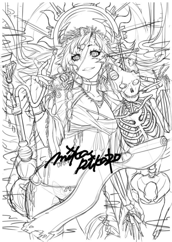 Mika Pikazo V Twitter ソロモン72柱本にミカも参加してます このラフの線画終えて色塗り中だぜ 他にも素晴らしい絵描きさんたちが参加しているイラスト本ですので 是非タグからその様子をご覧下さいませ ソロモン72柱本 Mikapikazo Http T Co Knys8prnfx