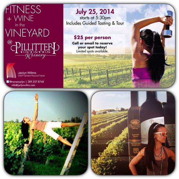 jaclynwillms's tweet photo. Fitness and wine together? #DontMissIt @Pillitteriwines 
Tomorrow! 5:30pm. Be there. #fitnessmotivation #winelover http://t.co/RxX2gpUjod