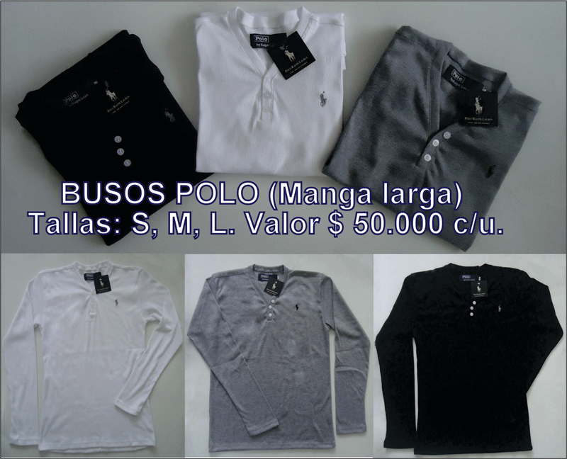busos tipo polo manga larga