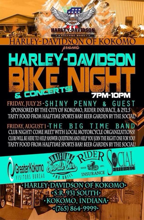 shinypennyband's tweet photo. UPDATE! - Because of rain, our Harley Davidson show has been moved over to @SocialHalftime for tomorrow night! 7-10pm http://t.co/O74i7KT1qj