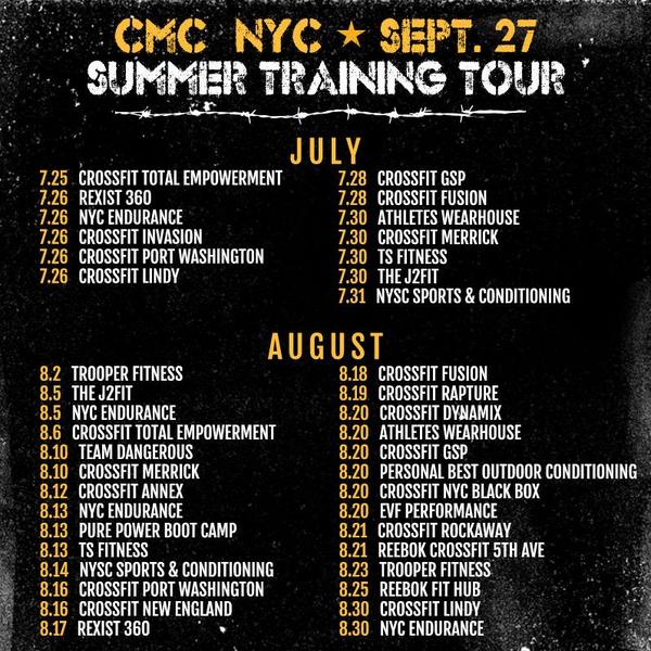 CMCRace's tweet image. #CMCTour @EVFperformance @CrossFitNYC @CrossFitDynamix @CFRapture @CFNewEngland @ReebokFitHubUSQ @ReebokCrossFit5