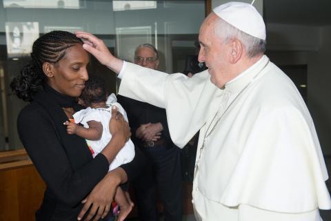 NBCNightlyNews's tweet photo. Pope Francis blesses mother sentenced to death over her faith http://t.co/Dd2jHzjcdp http://t.co/G2e1yfvymk