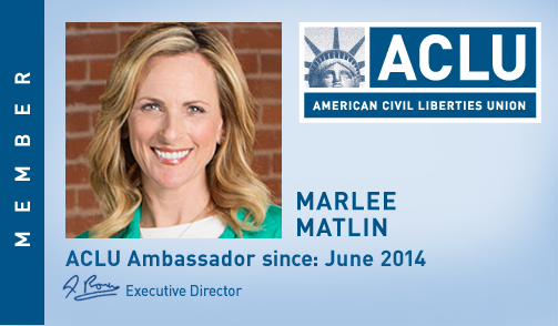 ACLU's tweet photo. Introducing our #ACLUAmbassador for disability rights @MarleeMatlin. Learn about her work: http://t.co/MbVSRe0QQO http://t.co/zXYKvuEHbV