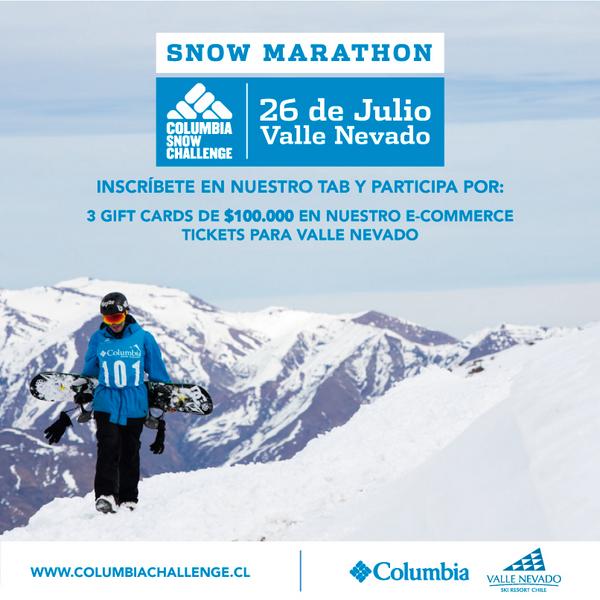 Columbia_Chile's tweet photo. Este sábado 26 de Julio se correrá el esperado Snow Marathon. Inscríbete acá 
http://t.co/pLYEQqS1Hn http://t.co/MMFMOOXsll