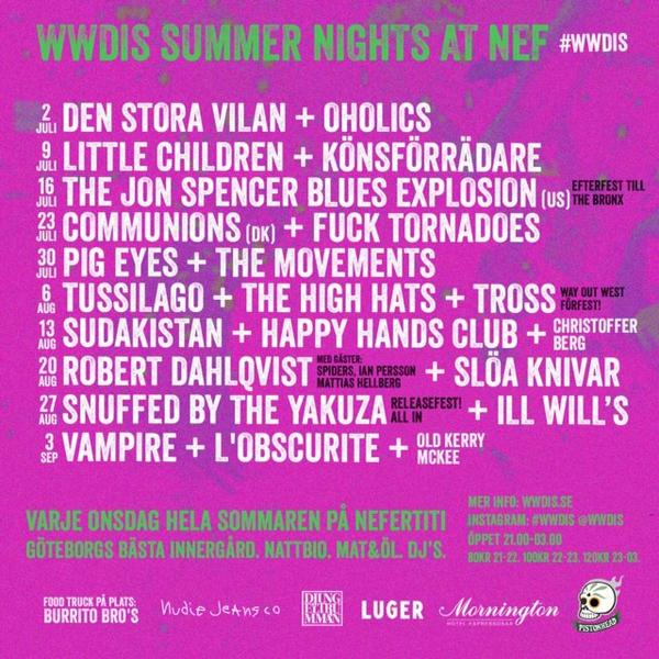 ljushav's tweet image. kom till wwdis's way-out-west-förfest på nefertiti 6/8! mycket bra band och jag och @iidahellstrom spelar skivor! :)