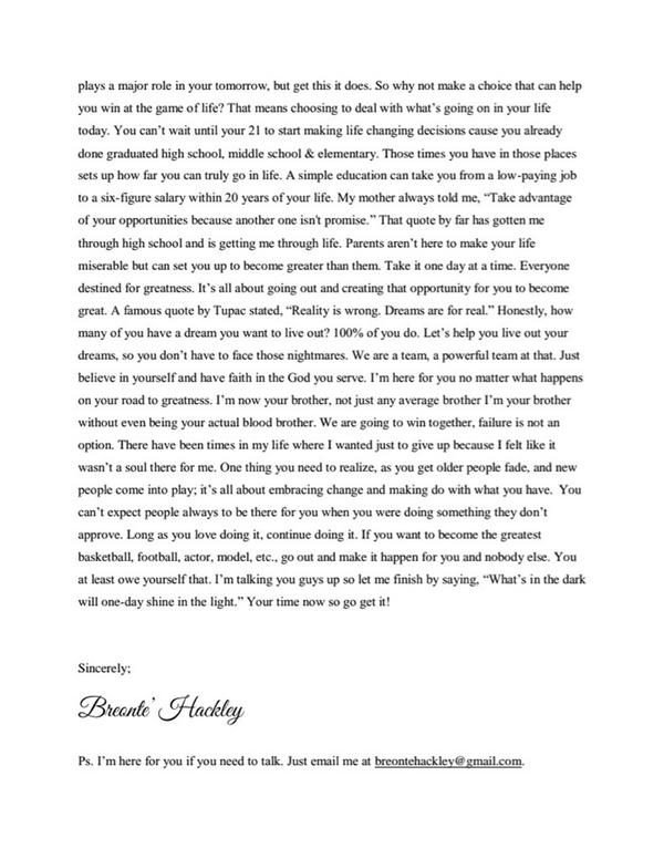 TaeSweizy's tweet photo. Letter to the Younger Generation. (Retweet) http://t.co/WwrNSrzTQE