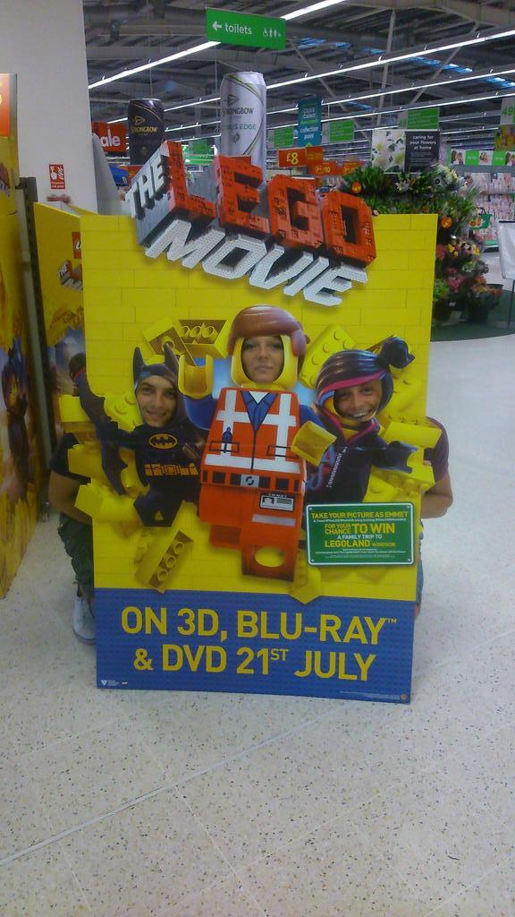 nickcrook2013's tweet photo. #TheLEGOMovieDVD my crazy family in Asda :) photo taken by the security guard! http://t.co/qRfhv2kmG9