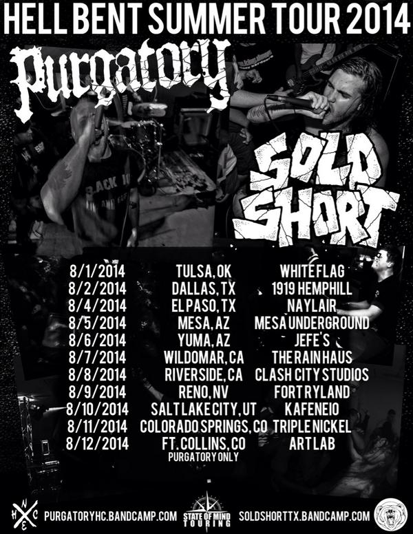 SOLDSHORTHC's tweet photo. CHECK IT. HEADED OUT WEST W/ @PurgatoryHC AT THE BEGINNING OF AUGUST. HEAVY HITTERS WELCOME. http://t.co/F8Shw35uoD