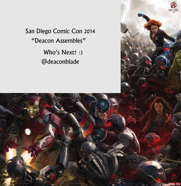 deaconblade's tweet photo. did some assembling of the rad @marvel Ultron posters from #MarvelSDCC San Diego Comic Con @AgentM who's next? :) http://t.co/MNPwL4B964