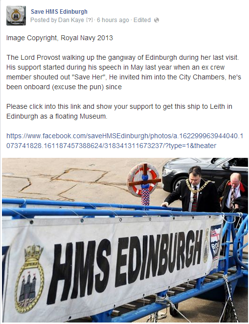 HMSEdinburgh's tweet photo. This is what I posted earlier on the FB page.
https://t.co/EaZpkDAzF6 http://t.co/NQiSgrhAZO