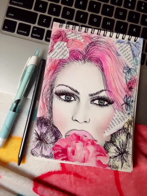 You made me wanna draw. loves you!! ❤︎ @courtneyact #meangays #livepink #justqueen #art