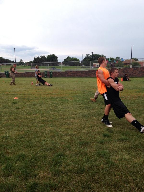 TimKnudsen's tweet photo. The Brotherhood got after it today with the Marines. Great workout today Men!! One step closer! http://t.co/JBDKSqhXfK