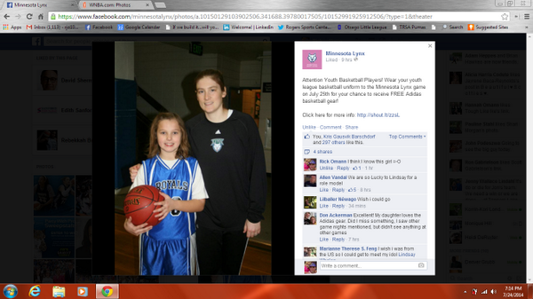 RogersSportsCtr's tweet photo. @minnesotalynx Hi guys how about some gratuitous Adidas Wear &amp; Court for using Hannahs Pic for your Adidas campaign. http://t.co/LMb3D4qkNV