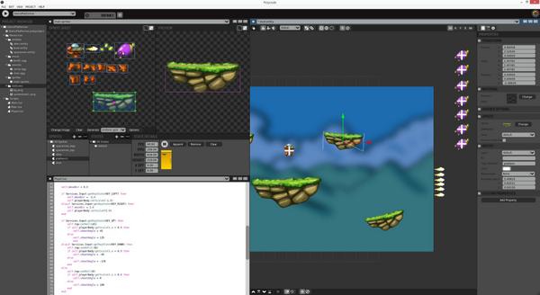 Polycode's tweet image. Working on a demo 2D platformer that will be one of the examples included with the IDE.