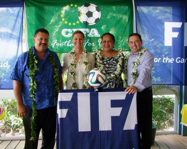 FIFAWWC's tweet photo. The first ever Cook Islands national Women's League has officially been launched in Rarotonga - http://t.co/1TJCa5hN6b