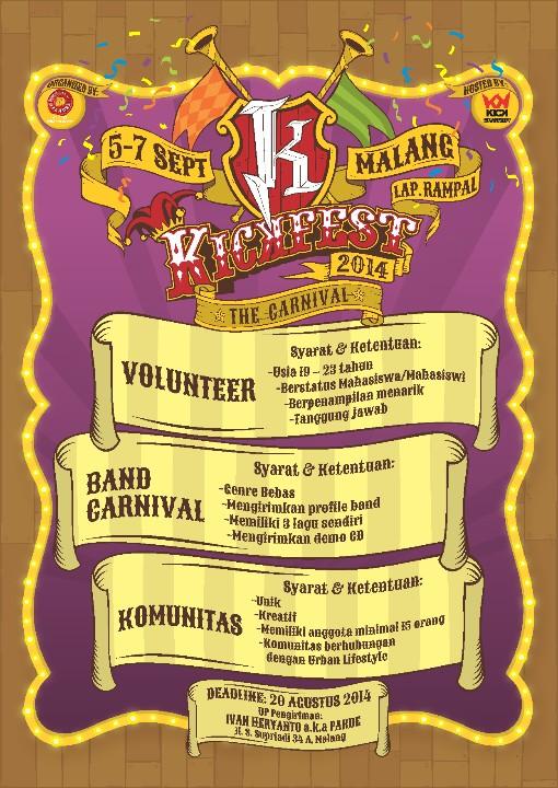Pengen Band atau Komunitas mu tampil di <a href="/kickfest/">KICKFEST</a> THE CARNIVAL 2014? Hubungi <a href="/KICKMLG/">KICKMLG</a> segera.