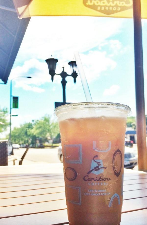 Lulabellula's tweet photo. iced dark roast skim milk pick me up to get through a busy day out &amp; about. @Caribou_Coffee #stpaul #minnesota http://t.co/V43rese4sj