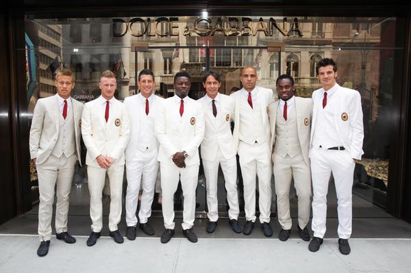 Filippo Inzaghi and <a href="/acmilan/">AC Milan</a> players at <a href="/dolcegabbana/">Dolce&Gabbana</a> New York 5th Ave boutique #dgnyc #weareacmilan #weareinAmerica