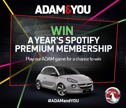 vauxhall's tweet photo. WIN a year's subscription to Spotify Premium! Play our ADAM game now http://t.co/gsrpEET4DY #ADAMandYOU http://t.co/pZsJzmoboC