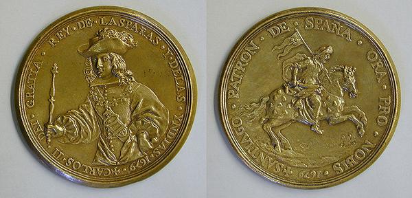 Museo_Lazaro's tweet photo. #Arte #Madrid Santiagos en el #Museo Lázaro 4) Medalla en bronce de Carlos II (siglo XVII): http://t.co/RzLZb94QBY