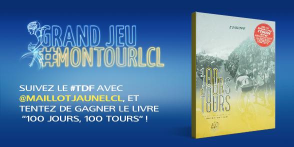 MaillotjauneLCL's tweet photo. #MonTourLCL Livre Tentez de gagner le livre "100 jours 100 Tours" ! RT ce tweet pour jouer ! #TDF http://t.co/wVAVnCPUjh