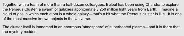 ProustM's tweet image. A possible signature of #DarkMatter observed in the #PerseusCluster #MindBoggling #Cosmology.