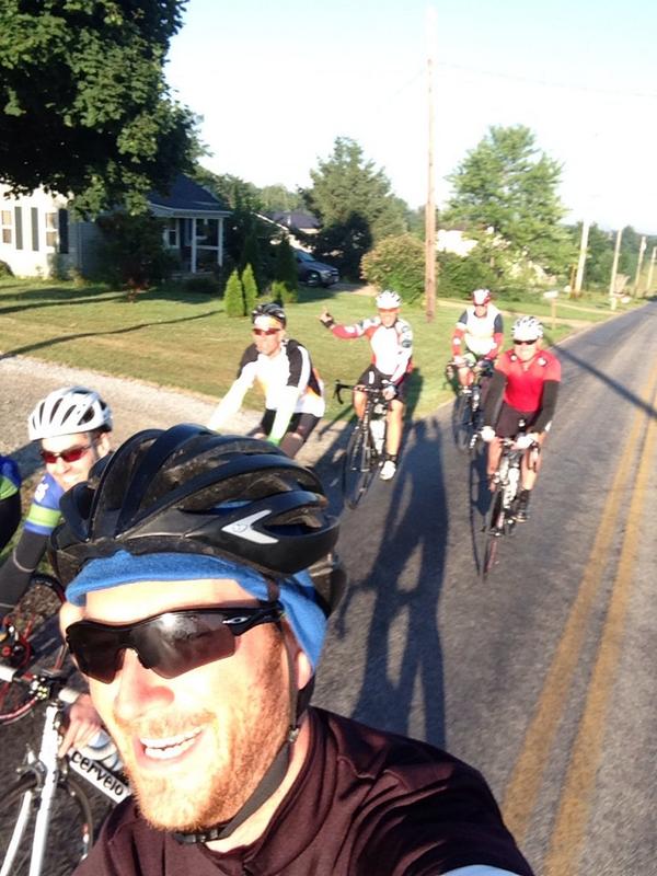 RideOnWooster's tweet photo. Hanging with the pan ohio crew this morning. #selfies http://t.co/LRzRF4mSgz
