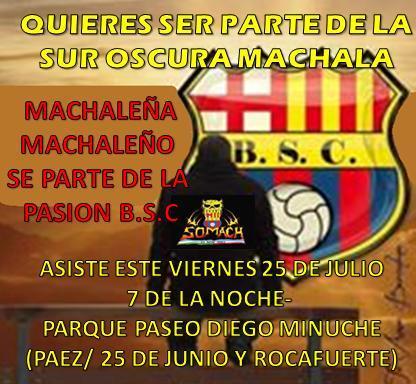 SO_MACHALA's tweet photo. HOY VIERNES MACHALA TIENES LA OPORTUNIDAD DE SER PARTE DE LA PASION..BSC LA VIDA POR LOS COLORES ..DALE RT http://t.co/cpthMbFgFY