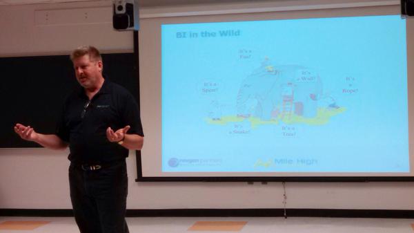 MHTechCon's tweet image. Scott Reagin discussing strategies for Broken Information Enviorments #MHTechCon #BIinthewild #BI