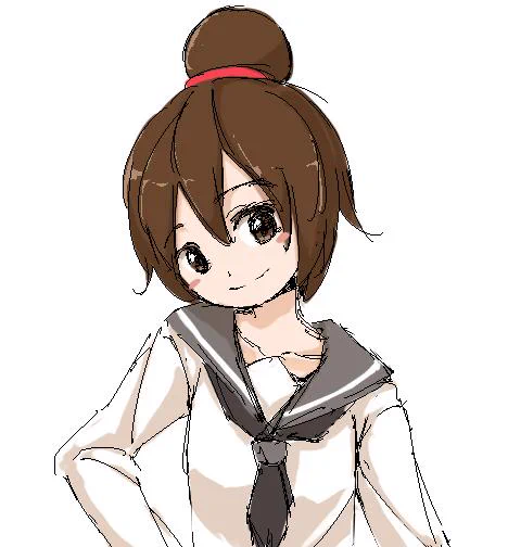 お絵描き掲示板風に。変な頭の子 
