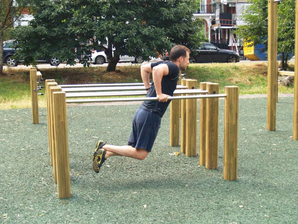 Amateur subway outdoor gym