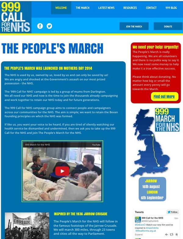999CallforNHS's tweet photo. .@Ed_Miliband join the people's #march4nhs check out our film http://t.co/1cjHVDfz4V 

https://t.co/09pqpDTT86 http://t.co/FcqA5NnRxr