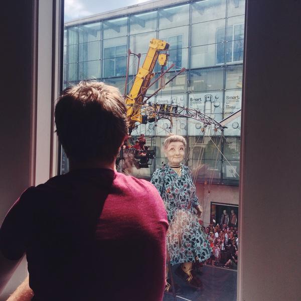 Watching the <a href="/GiantSpectacle/">Giant Spectacular</a> Grandma walk past work