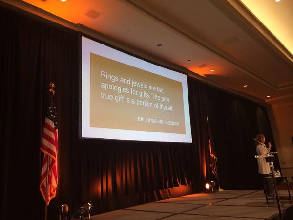steveressler's tweet photo. Great quote - "the only true gift is a portion of thyself" #nextgengov http://t.co/GoiHfYmaxb