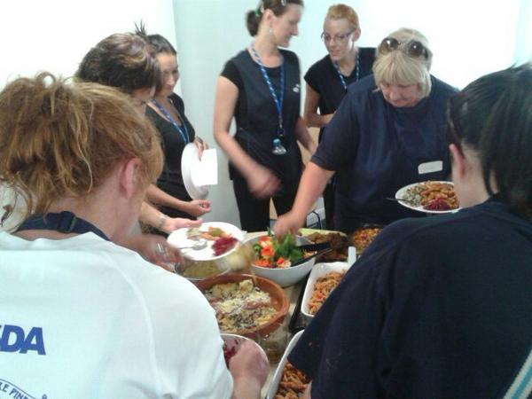 TherapyWorksSW's tweet image. Tucking into fruits of our labour, was hot in the kitchen but worth it! Thanks @naturalfoodsch