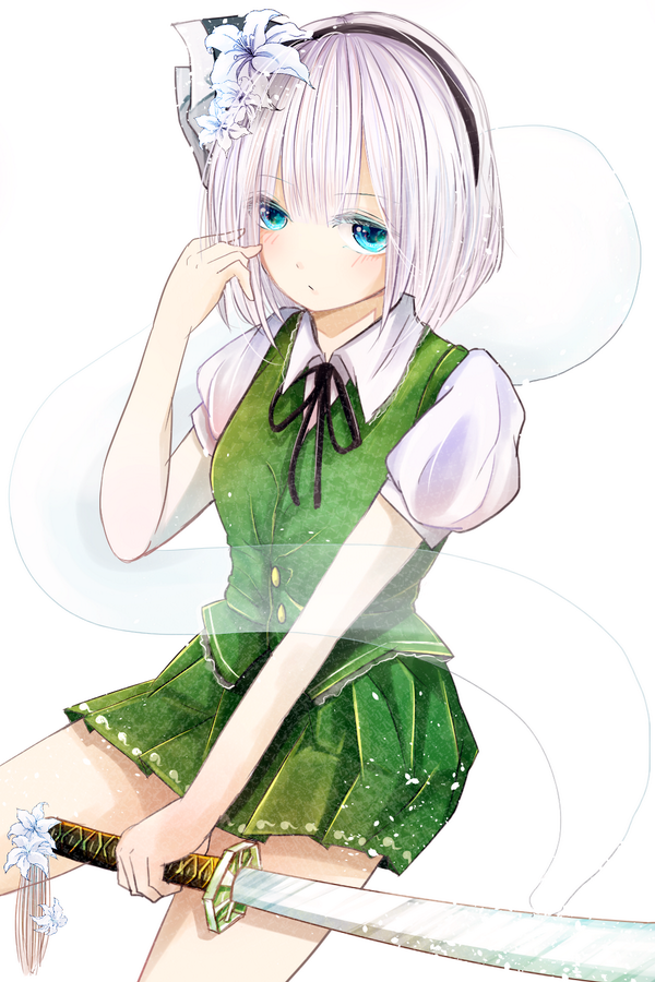 魂魄妖夢 ,半霊 「みょん完成したみょんwwww」|ねぎまぷりん✨️100枚目に万フォロワーになる絵師のイラスト