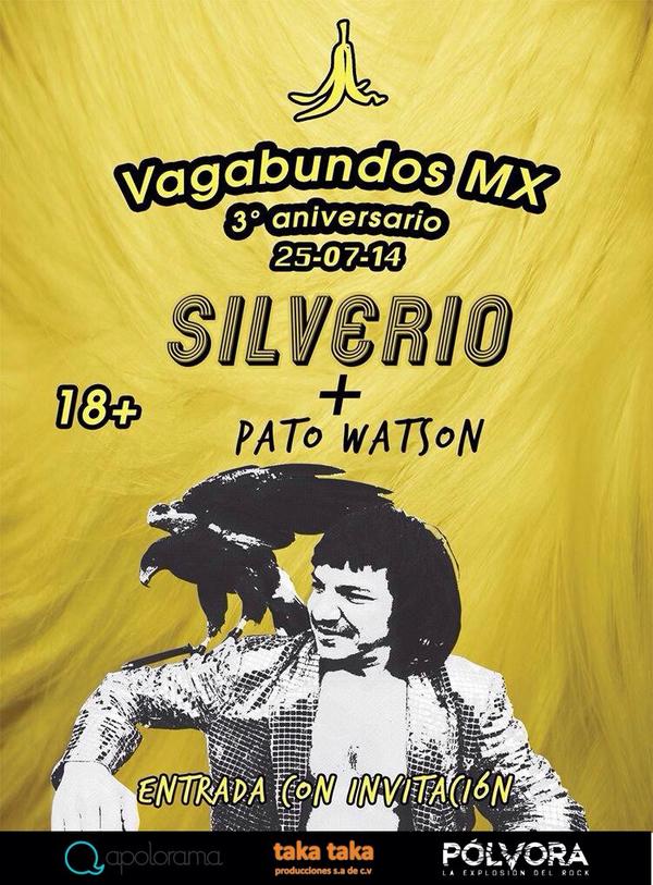 Nos vemos hoy en la noche @vagabundosmx @silverionr #PatoWatson