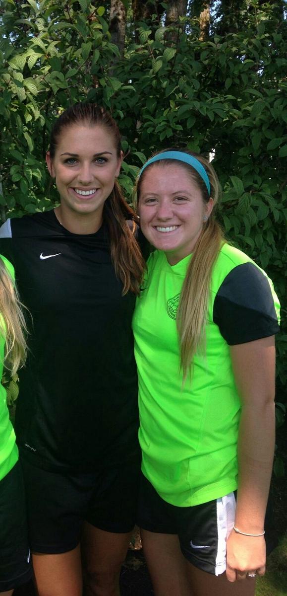Present super star with potential star player! Brookie (97) @ National Id2 Camp! #toprolemodel <a href="/alexmorgan13/">Alex Morgan</a>