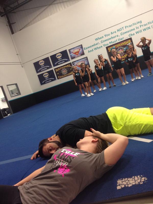 End of choreography day 1!!! TIRED!! Coach Katie &amp; Greg! @kt_erickson9 <a href="/GregGhazal/">Greg Ghazal</a>