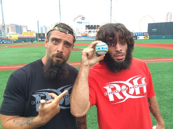 ringofhonor's tweet photo. Mark Briscoe is about to throw out a first pitch at tonight's BROOKLYN CYCLONES game!! http://t.co/GTocqYKXdq
