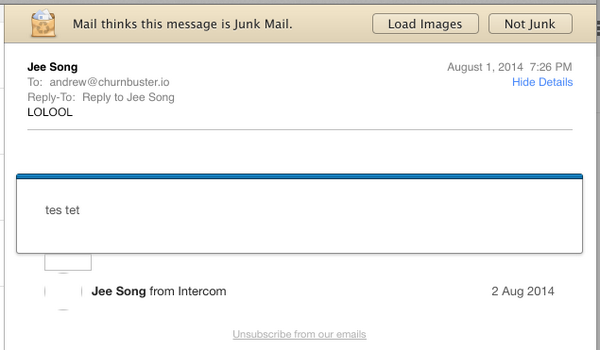 andrewculver's tweet photo. Would not want to be "Jee Song from Intercom" right now. :-) #LOLOOL #testet http://t.co/WKb42HjttN