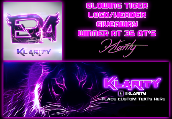 Krynto's tweet image. LOGO AVI/ HEADER GIVEAWAY!  GLOWING TIGER THEMED - Winner at 35 RT's Thank you all for the support.  and good luck ;D